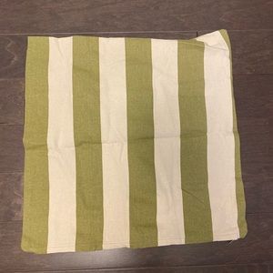 Green and Cream Striped Pillow Cover 20cm x 20 cm